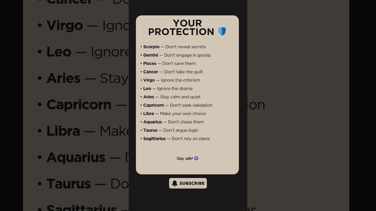 How To Protect Yourself From Each Sign 🛡️ 🧿 
