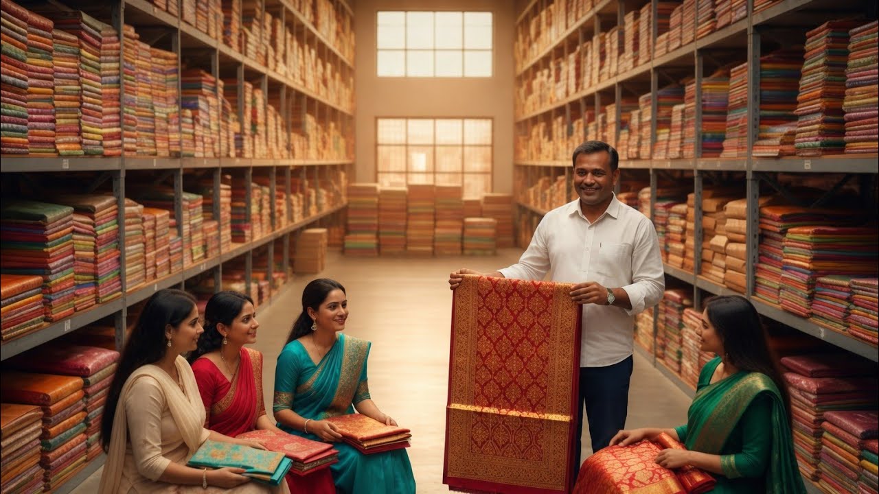 सुरत की सबसे बडी साडी फैक्टरी | saree manufacturer | surat saree wholesale | surat textile market 