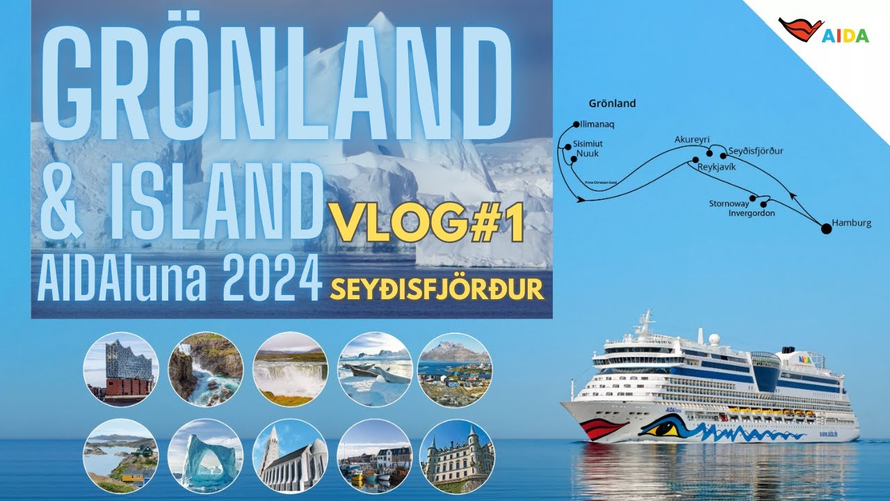 AIDAluna Vlog#1 – Island & Grönland 2024 | Seyðisfjörður & Gufufoss | 4K