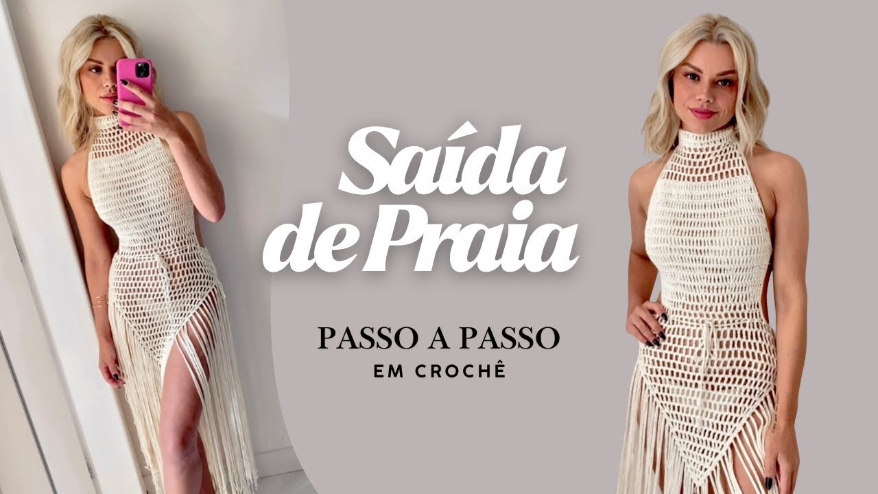 SAÍDA DE PRAIA NERINA [PASSO A PASSO EM CROCHÊ] tam. PP e P 