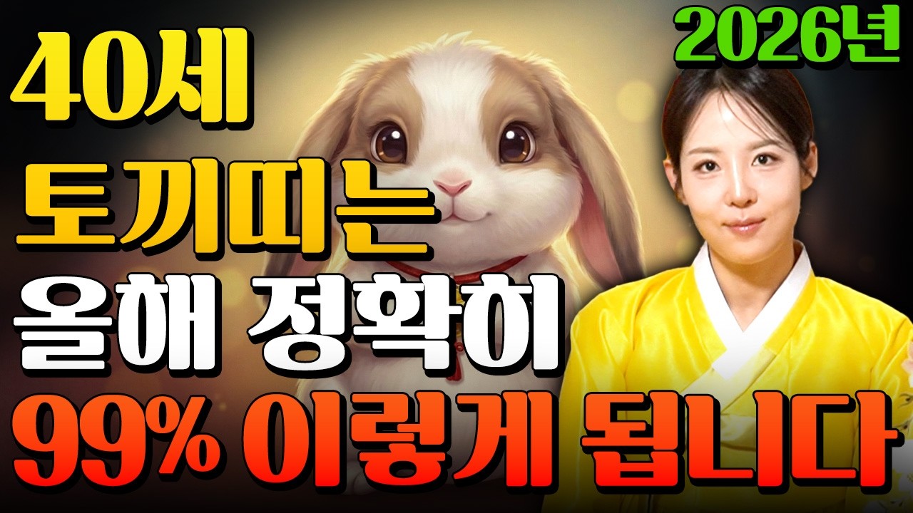 🌟2026년 병오년 40세 토끼띠운세🌟 1987년생 토끼띠가 X월에 태어났다면 진짜 대박납니다! 2026년 40세 토끼띠에게 찾아오는 변화와 기회들 87년생 40세 토끼띠 운세