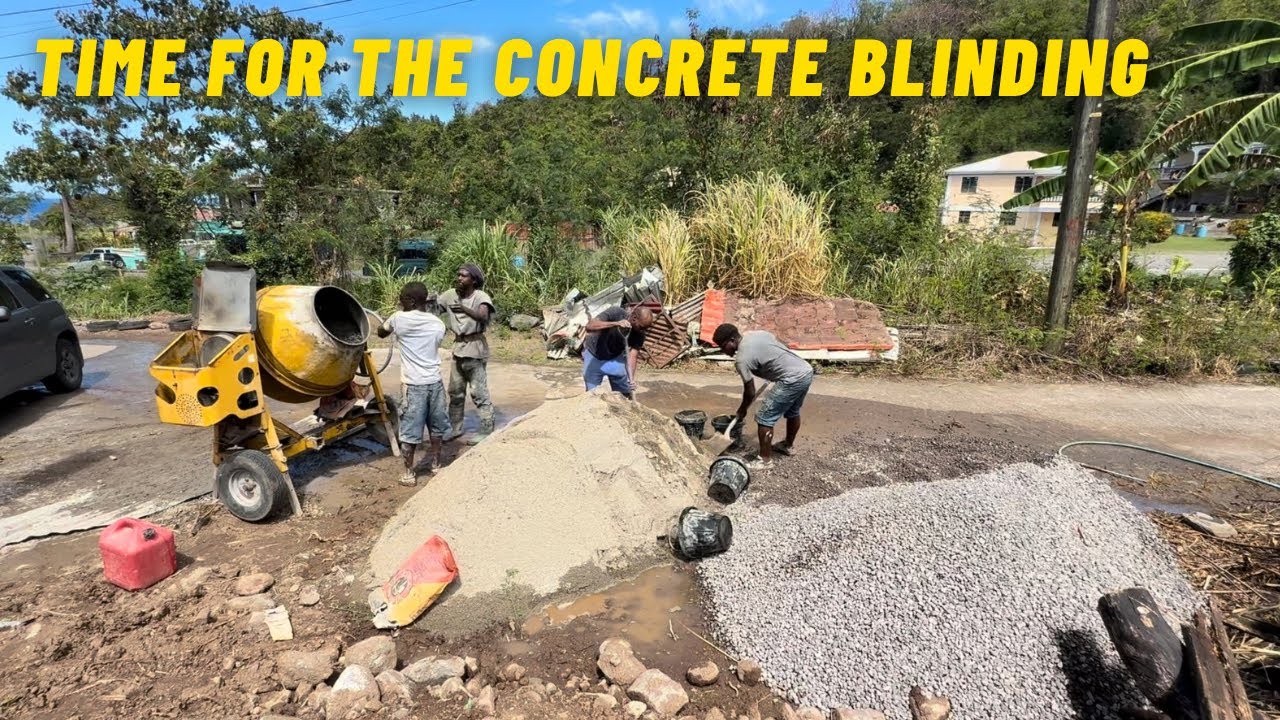 My Dominica house build - Episode 12  I managed to get a crew to help with concrete