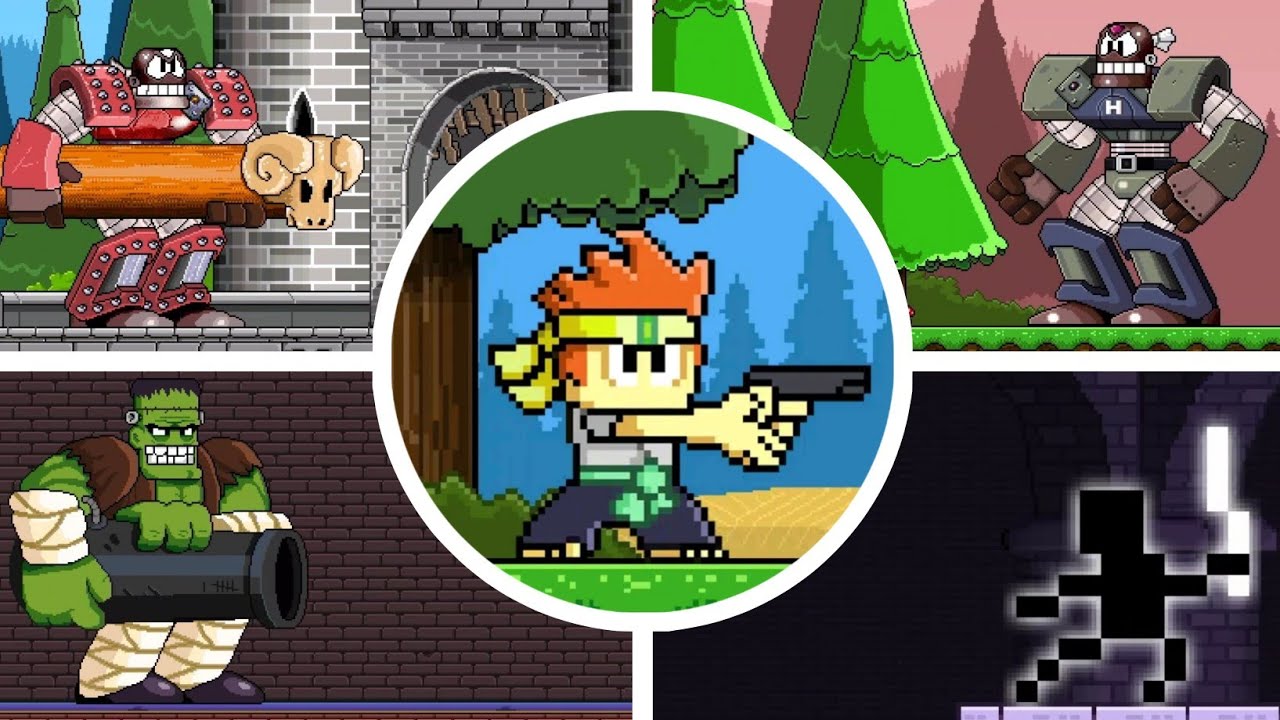 Dan The Man All Bosses in Hard Mode