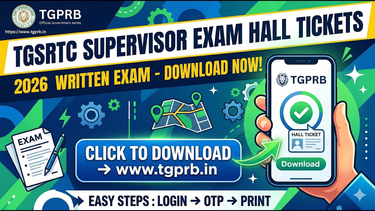 How to Download TGSRTC Supervisor Trainee Hall Tickets 2025 | TGPRB Exam Update