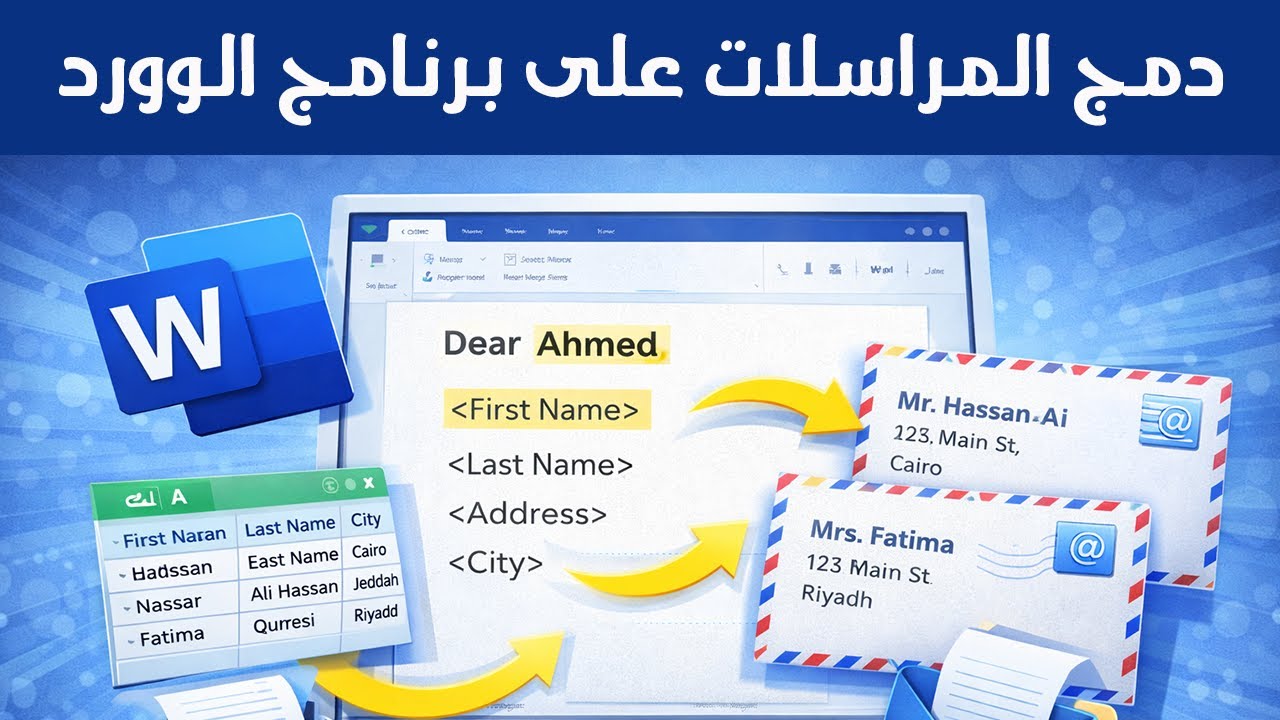 أسرار دمج المراسلات على برنامج الوورد | Publipostage