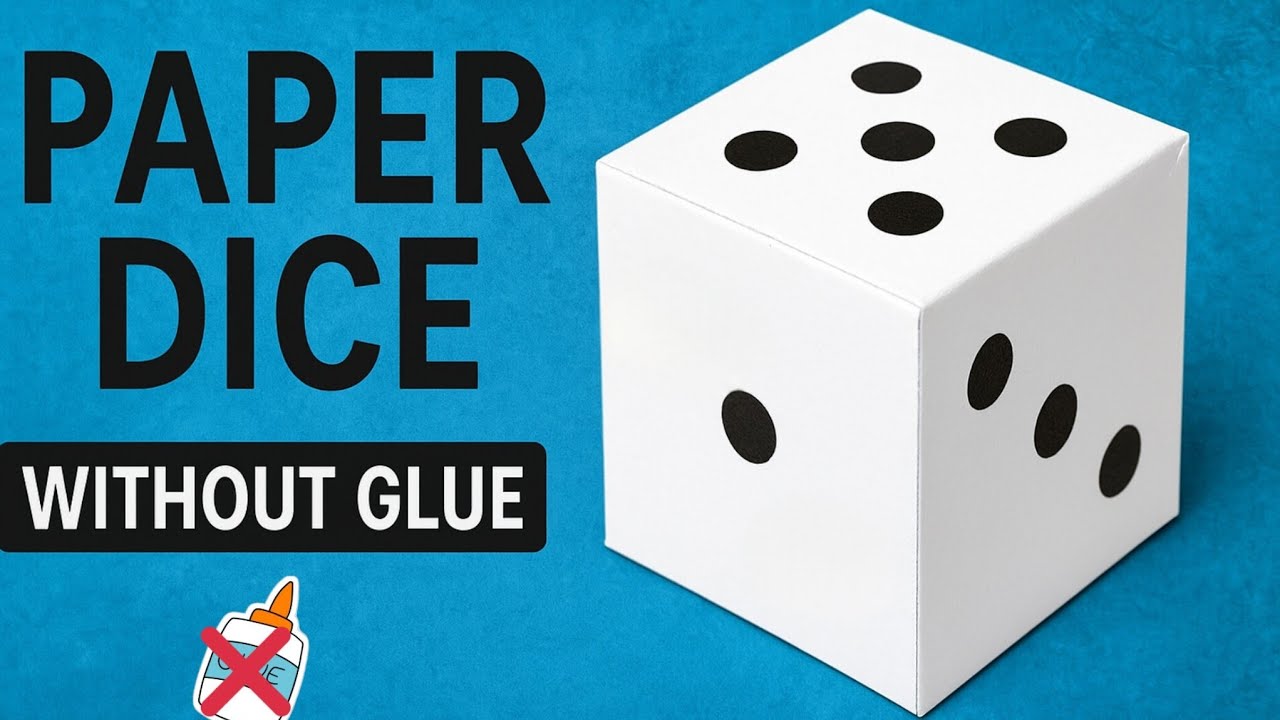 How to make paper dice without glue | easy diy dice making at home |🎲 origami dice