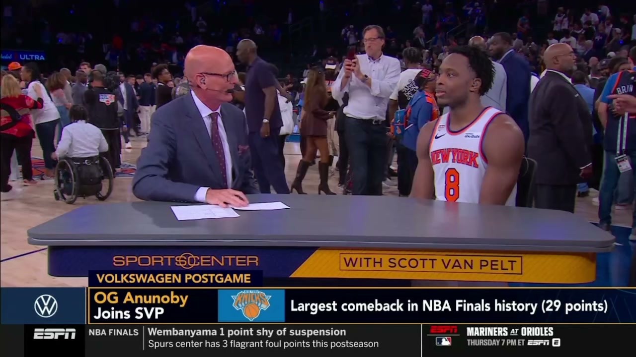 OG Anunoby joins SVP to talks about his TIP-IN help Knicks beat Spurs 107-106 in Game 4 NBA Finals