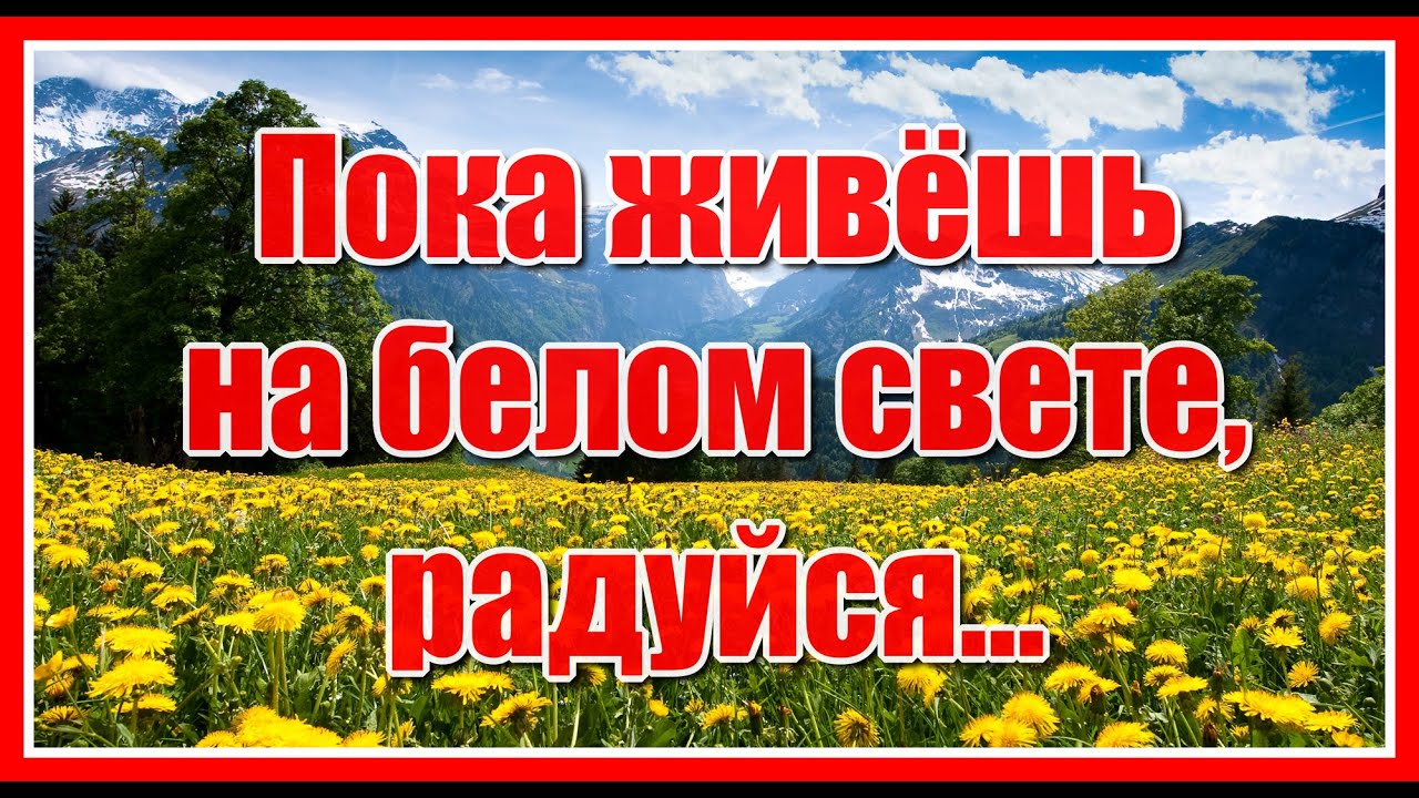 Пока живешь на белом свете, радуйся, а если очень горько, то поплачь...  Красивая песня, послушайте!