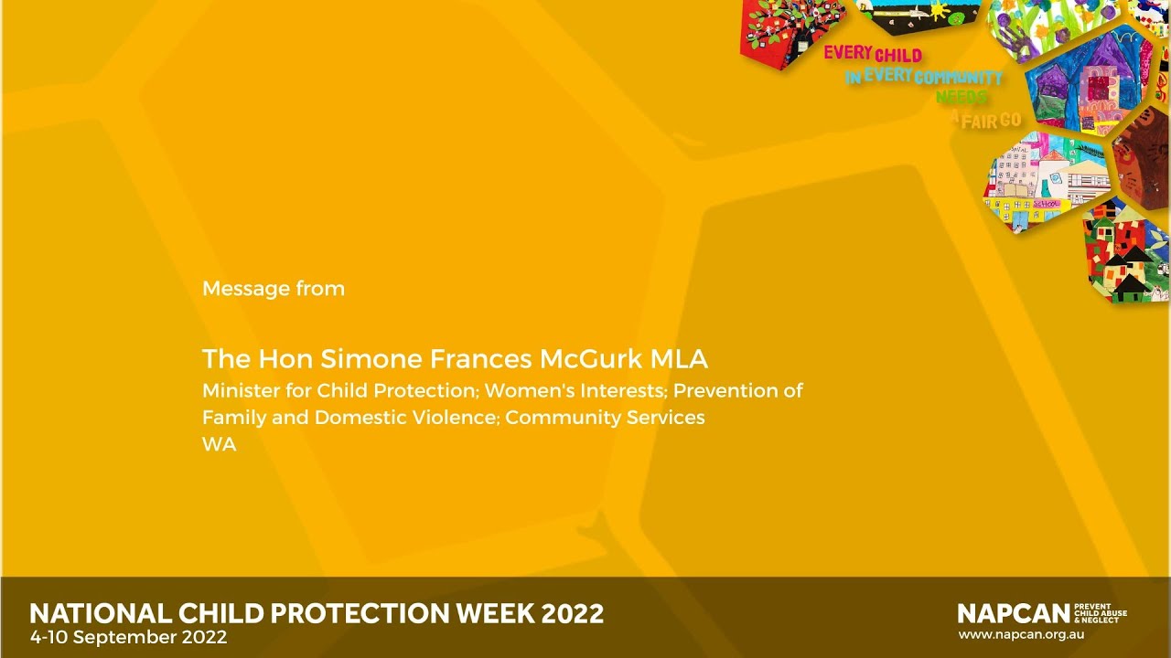 WA: The Hon Simone Frances McGurk MLA, Minister for Child Protection, Women's Interests #NCPW2022