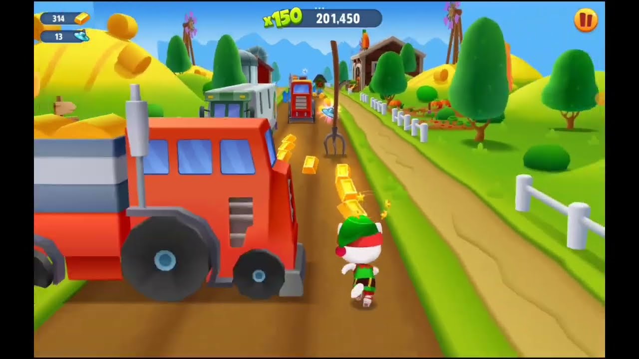 Talking Tom Gold Run Reversed [23] (Elf Angela) [Full Screen] (Screen 1080p Fixed) [Fixed]