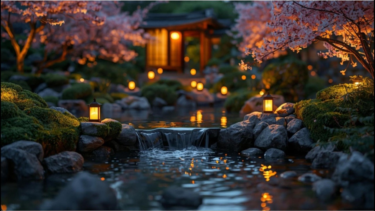 Night Piano Music with Gentle Water Sounds for Deep Sleep