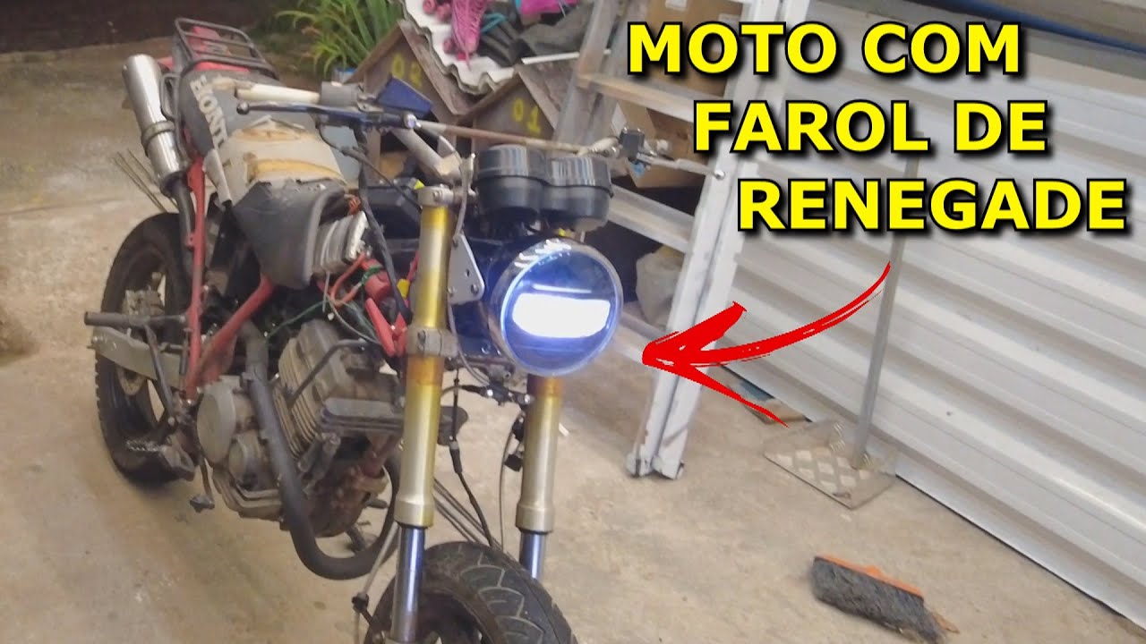 COLOQUEI  UM FAROL DE RENEGADE NA MOTO CABRITO (vídeo 10 )