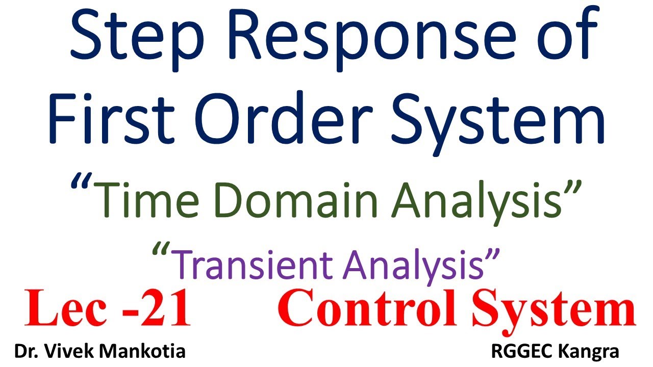 Step Response of First Order System (Time Domain Analysis, Transient Analysis ) : Lec-21