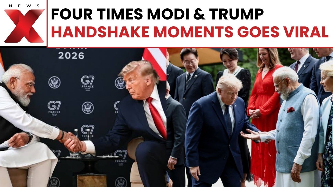 G7 Summit Exclusive Scoop: How Modi-Trump&rsquo;s Four Times Handshake Moments Steal the Spotlight | NewsX