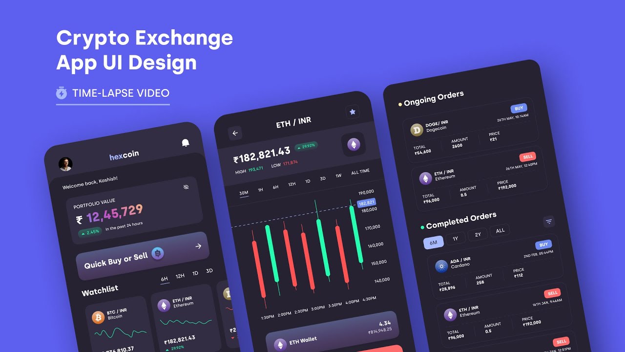 Crypto Exchange App UI Design - Time-lapse Video
