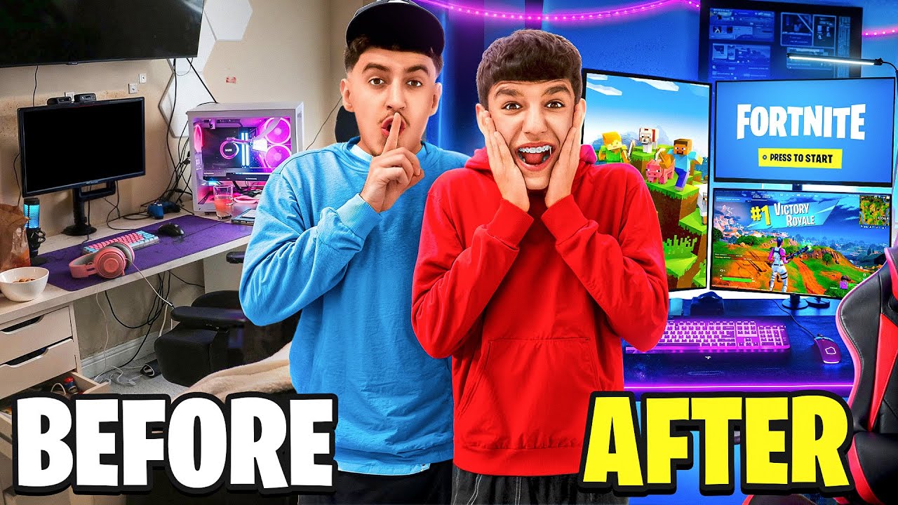 Transforming My Little Brothers Messy Room Into His Dream Gaming Setup!