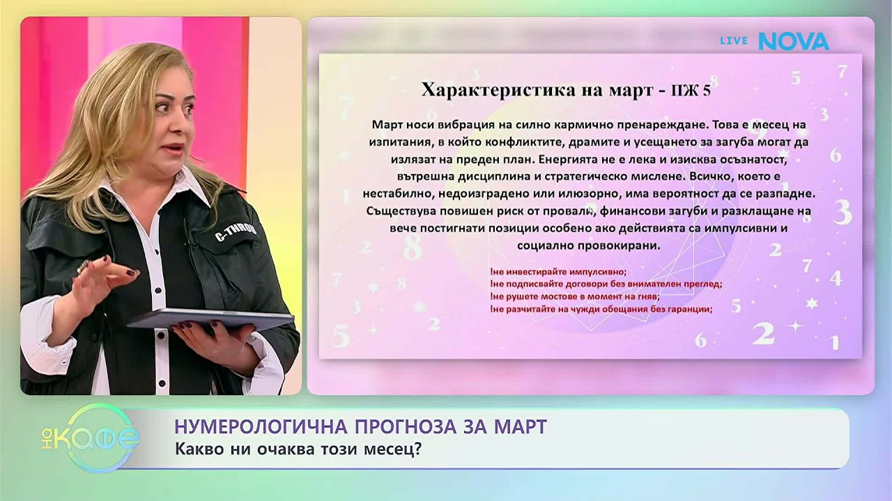 Нумерологична прогноза за март | На кафе | 26 февруари 2026