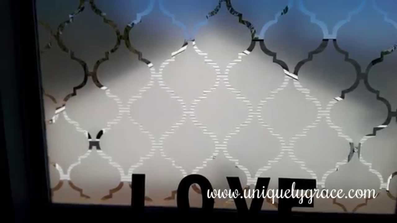 DIY Frosted Glass Window Treatment Under $10 and REMOVABLE