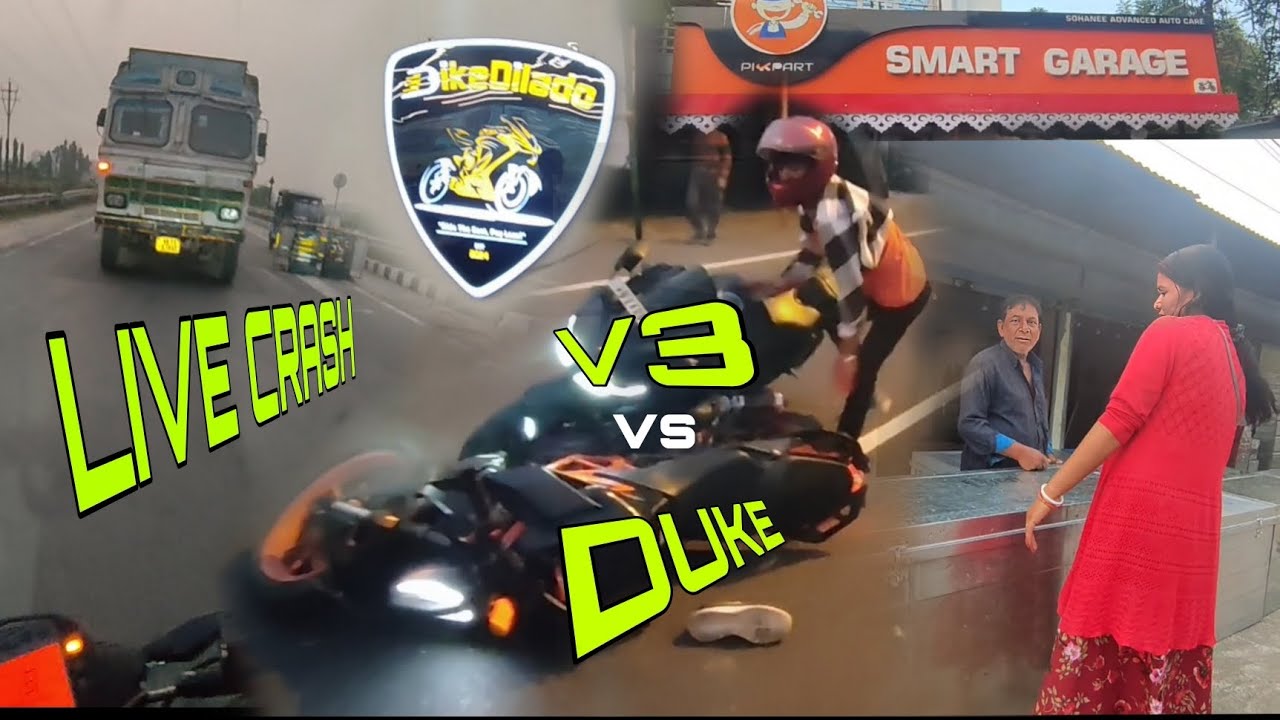 Live Crash❤️‍🩹|R15V3VS Duke 250🚀|Kya Scene Hogya New Bike Delivery KeDin🥲|@HNIXRY