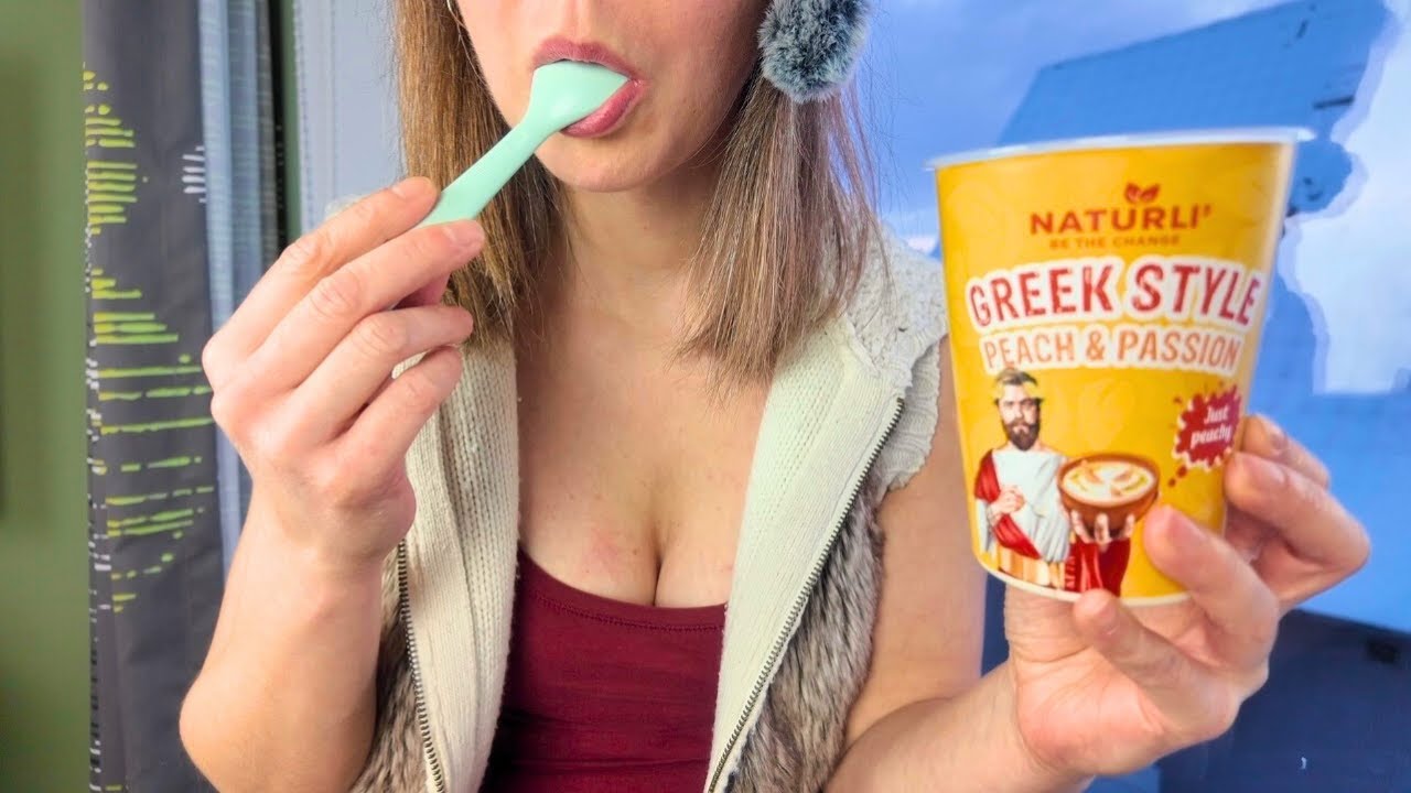 ASMR Close-Up Eating Creamy Yogurt | No Talking