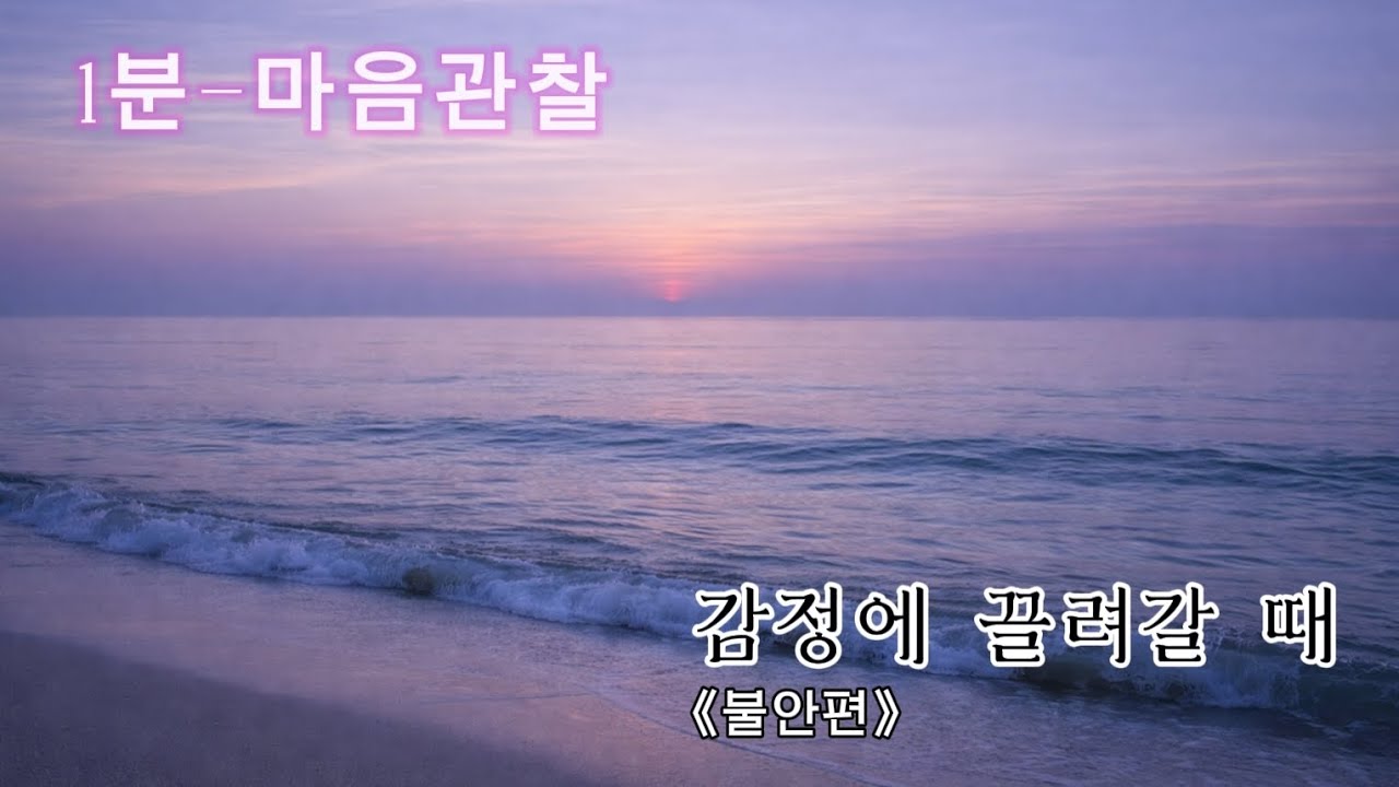 감정에 끌려갈 때(2)-불안은 생각보다 먼저 몸에서 온다.《1분마음관찰》《불안편》
