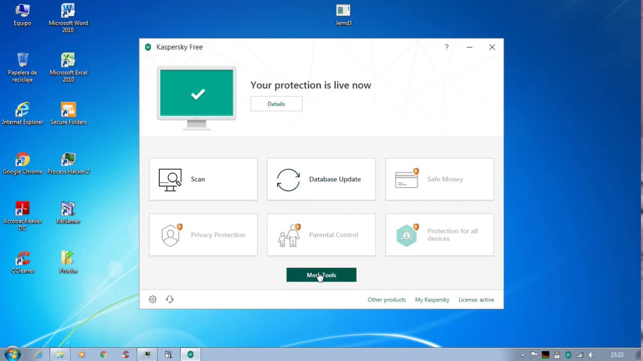 Kaspersky Free Antivirus 2019 vs Jemd ransomware
