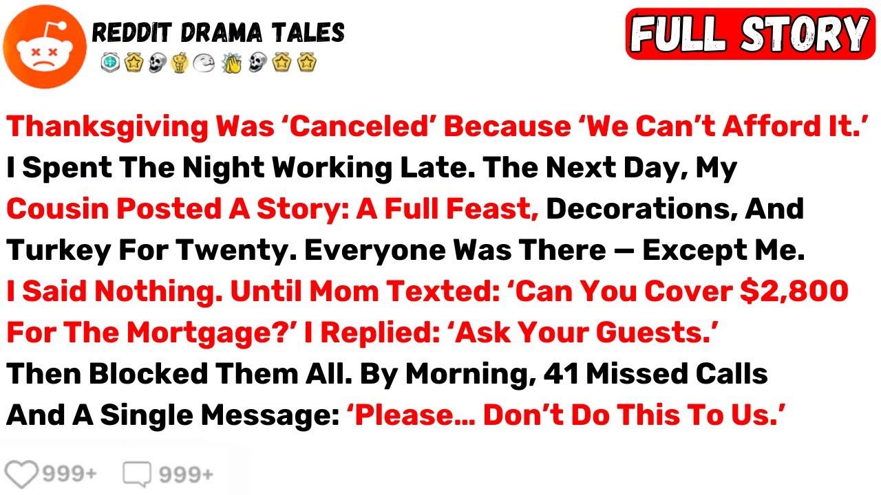 Thanksgiving Was ‘Canceled’ Because ‘We Can’t Afford It.’ I Spent The Night... - Best Reddit Stories