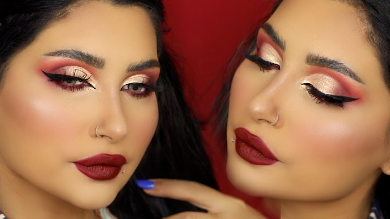 مكياج أحمر نفس اللي سويته بلايف الإنستغرام