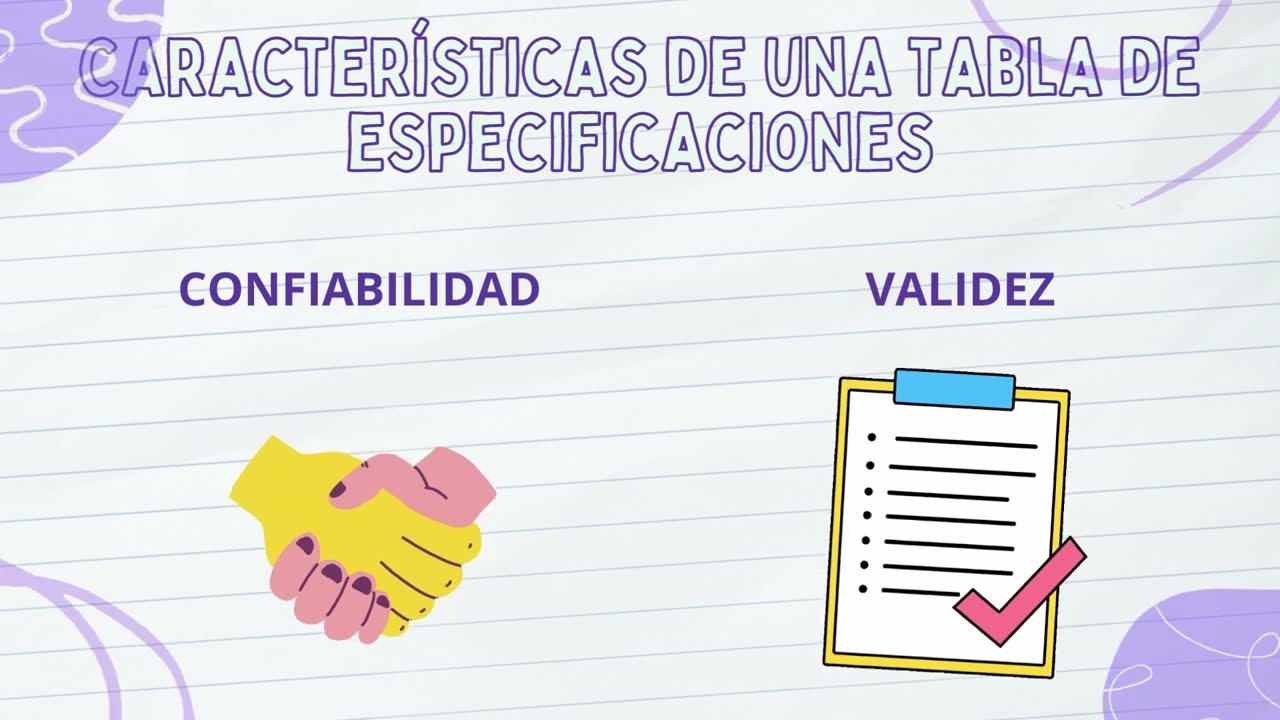 Tabla de especificaciones
