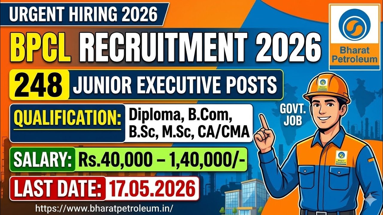 BPCL Recruitment 2026 | 248 Junior Executive Posts