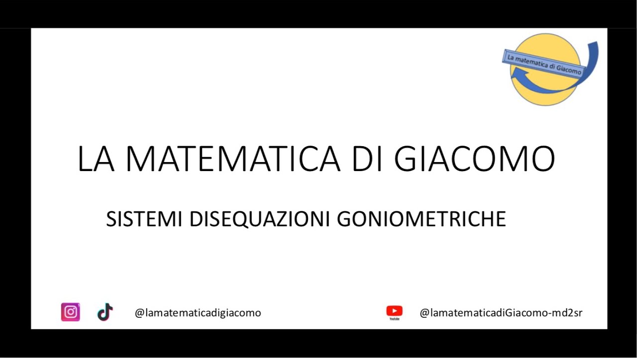 Sistemi di disequazioni goniometriche.