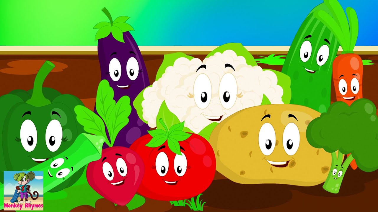 Ten Little Vegetables Nursery Rhyme & Kids Song by Monkey Rhymes