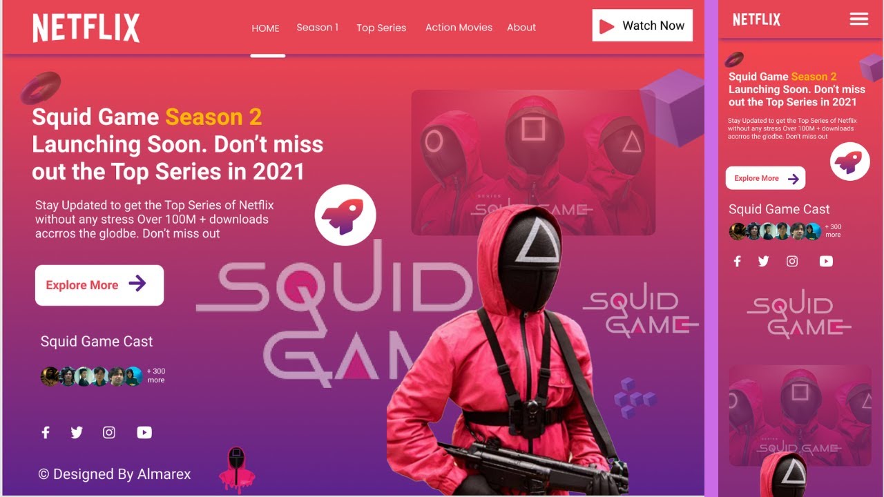 Build Squid Game Season 2 Launching Soon Website with HTML and CSS