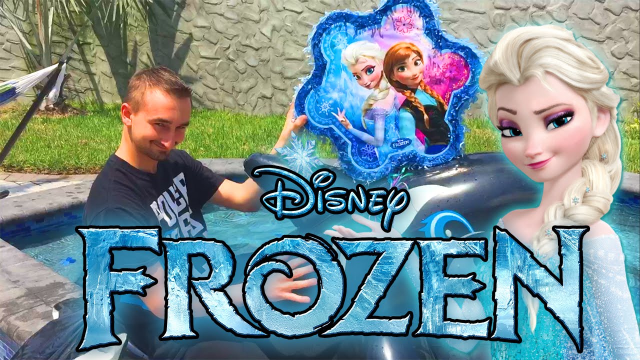 DISNEY FROZEN Surprise Piñata Challenge THROWING EGGS AT ME (Surprise Eggs + Toys) Pinata