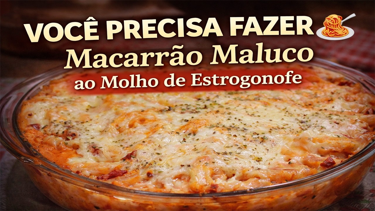 MACARRÃO MALUCO AO MOLHO DE ESTROGONOFE 😱🍝 | Receita Fácil e Cremosa