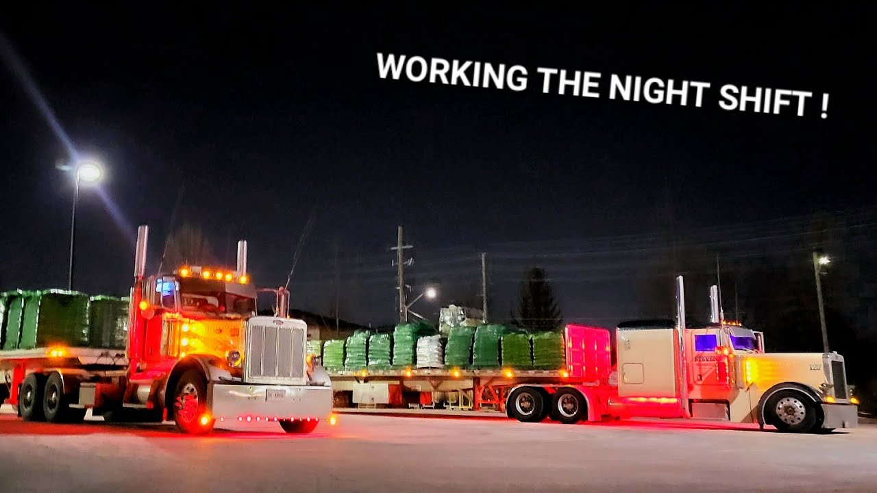 2 Truck CONVOY !! Pulling Flatbed Trailers And Working LATE !! Appointment Times SUCK !!