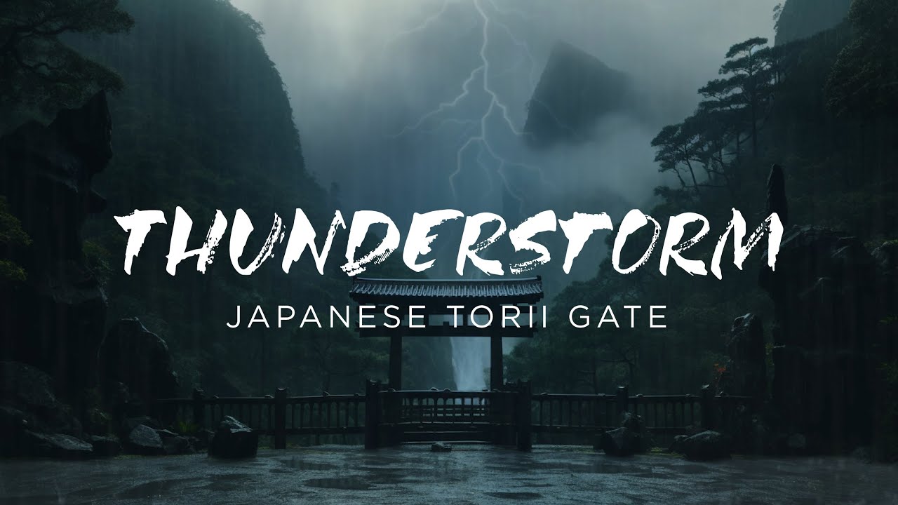 Thunderstorm at the Japanese Torii Gate for Relaxation, Meditation and Deep Sleep