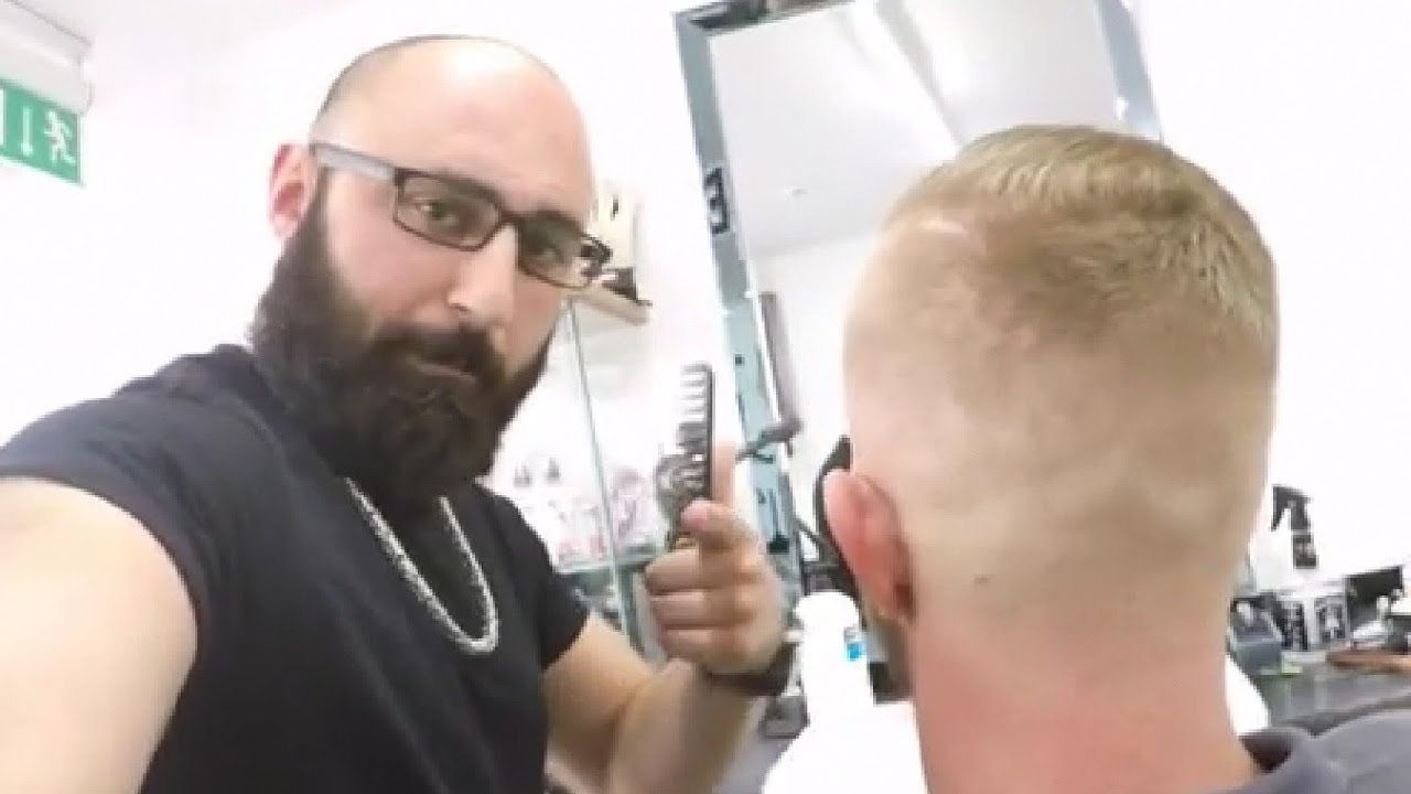 The English men is getting best skin fade from the Turkish barber BARBER Turko
