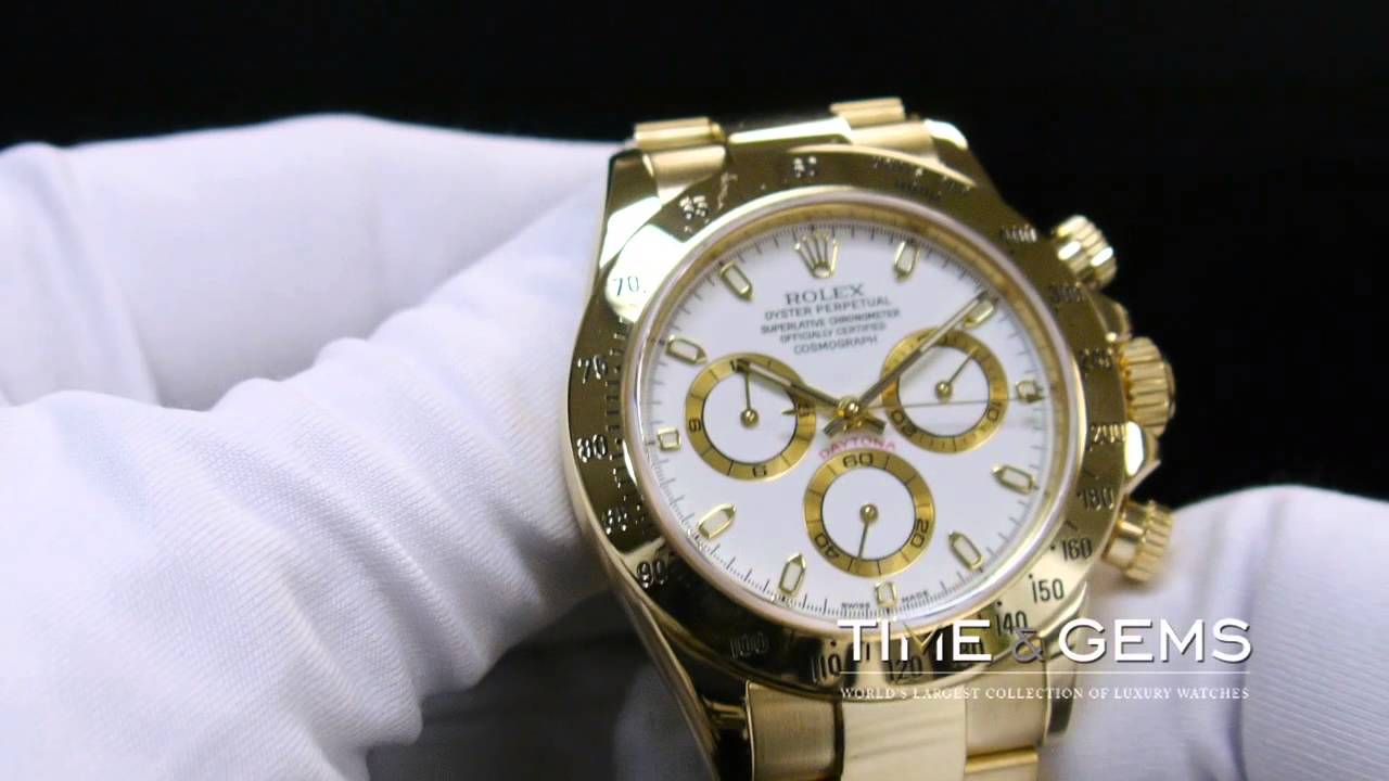 ROLEX 18K YELLOW GOLD WHITE DIAL DAYTONA