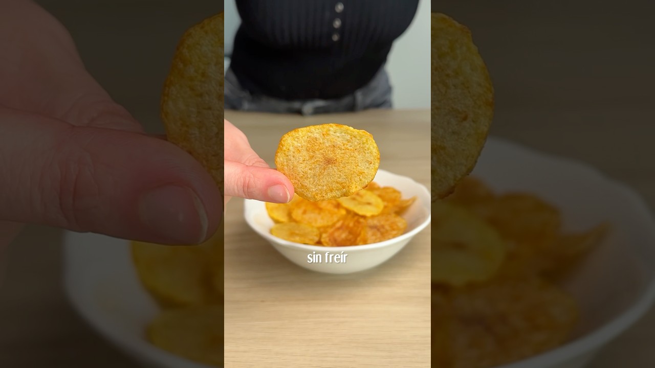 PATATAS CHIPS EN 3 MINUTOS🍟 #snacksaludable