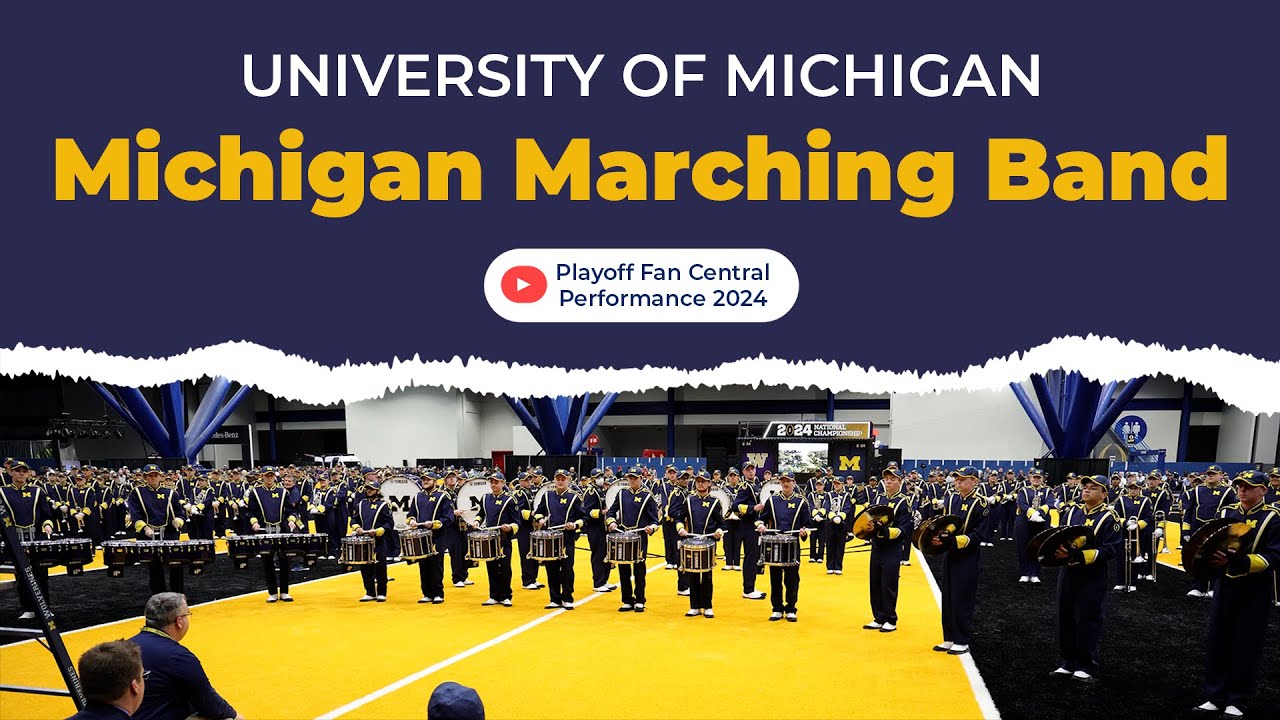 Michigan Marching Band Playoff Fan Central Performance at 2024  CFP National Championship Pep Rally