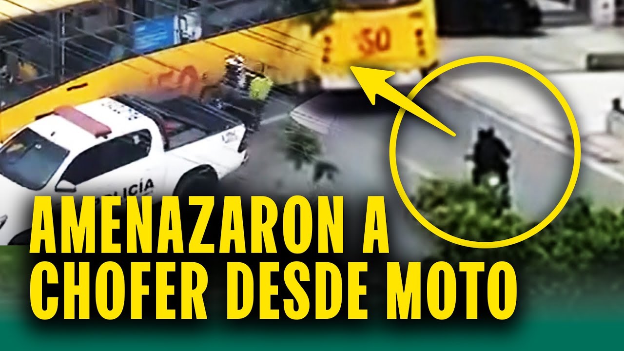 Motorizados persiguieron a bus para amenazarlo pero policía los capturó