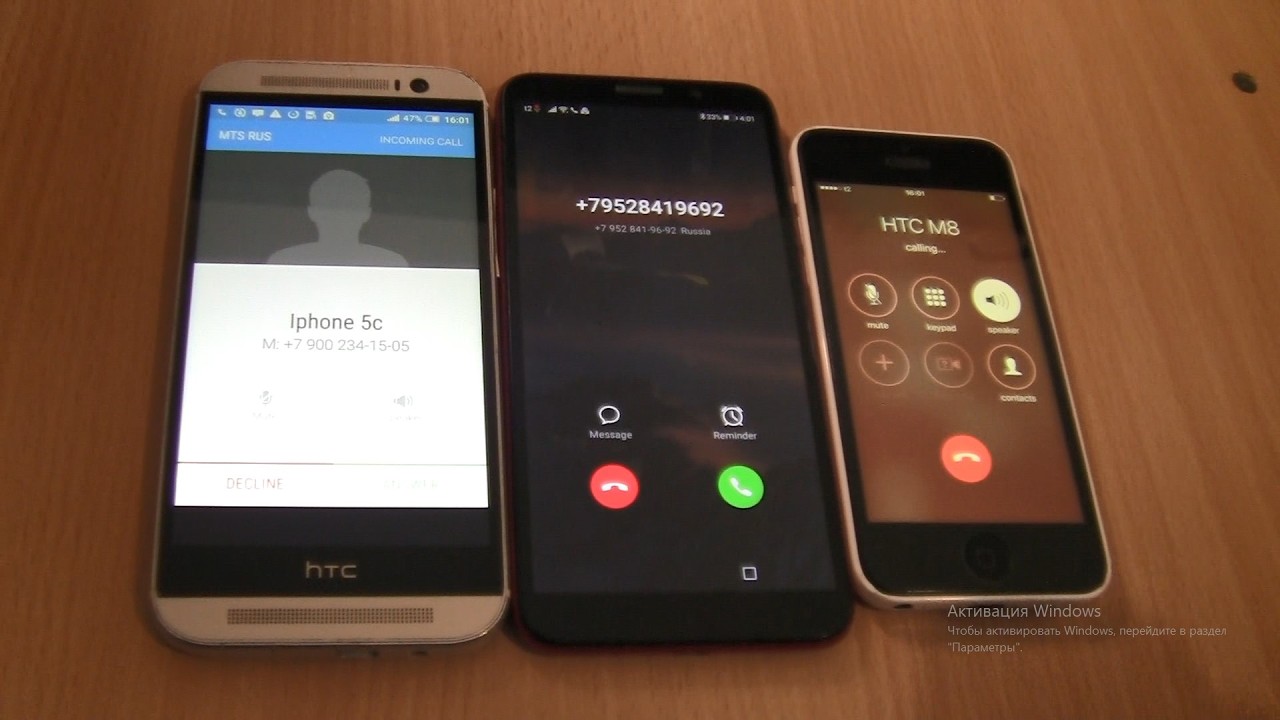 Incoming call & Outgoing call at the Same Time HONOR 9S+HTC M8+Iphone 5C 16 GB