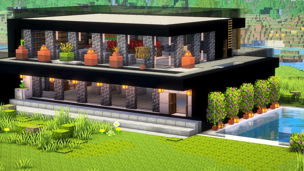 How to build a mansion in minecraft with swimming pool
