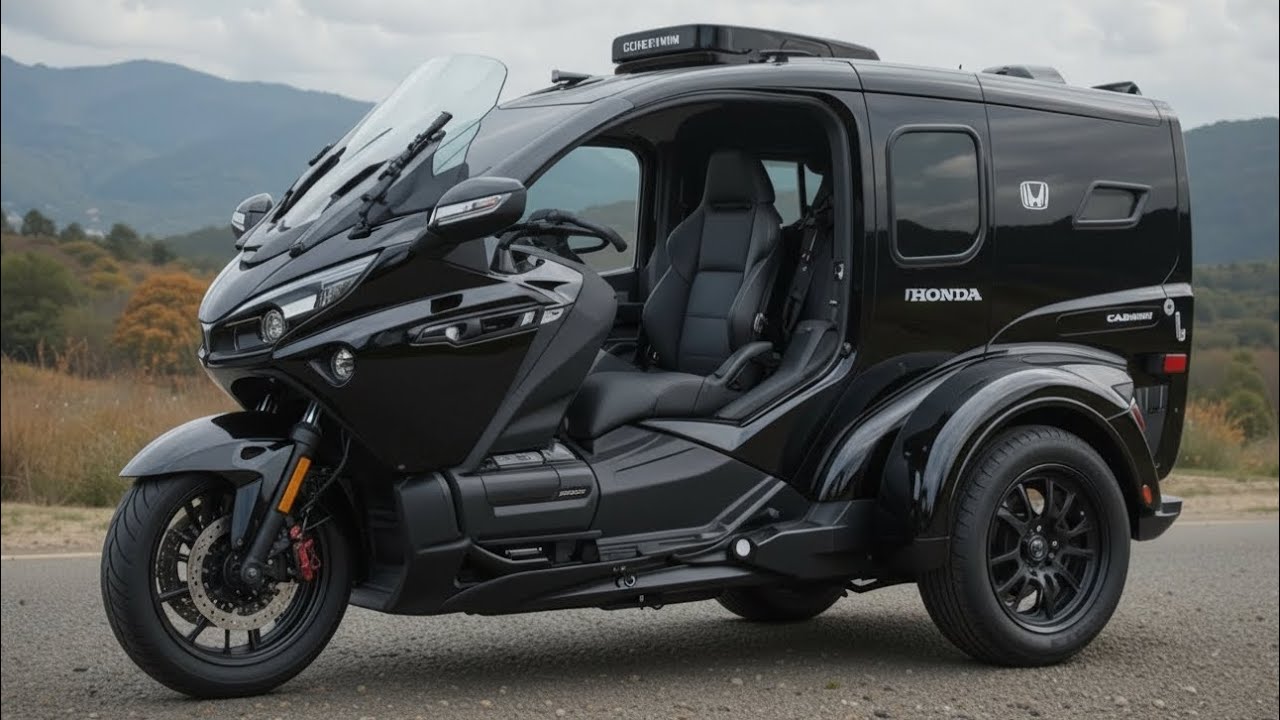 Электрический трехколесный кемпер Honda Black Wing 2026 года – будущее умных приключенческих путе...