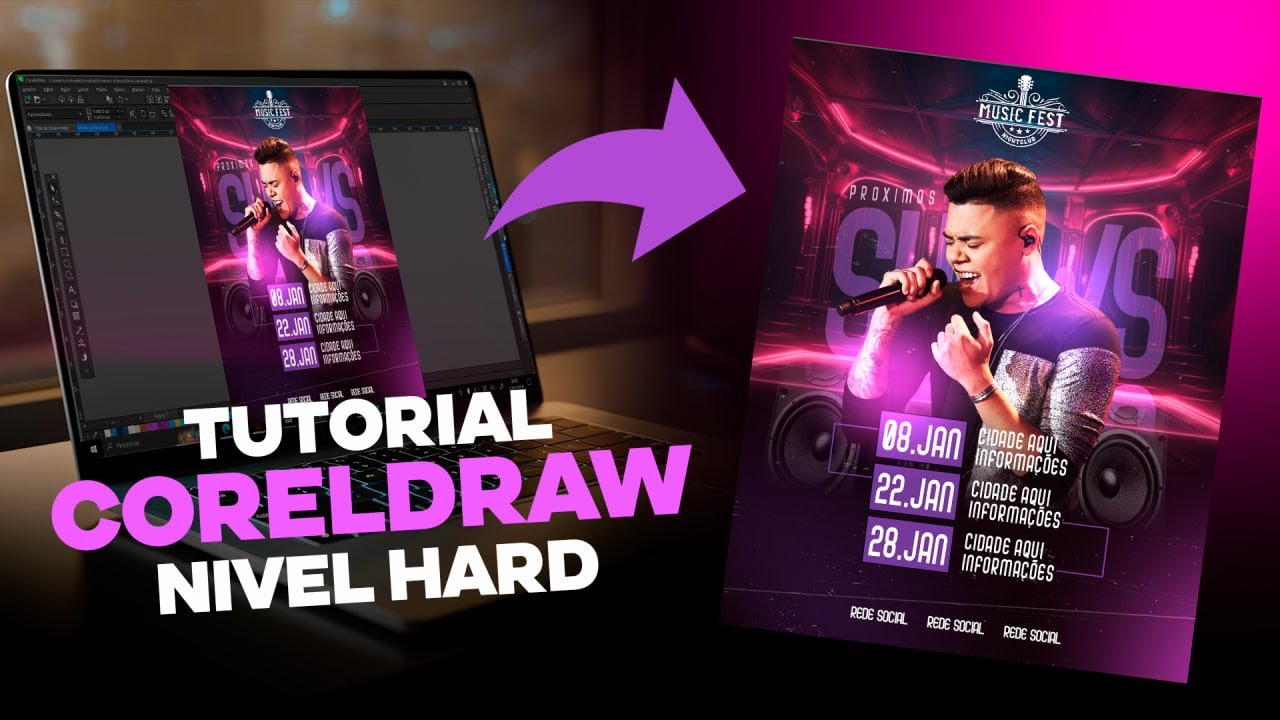 Como criar flyer de evento no CorelDRAW passo a passo para iniciantes