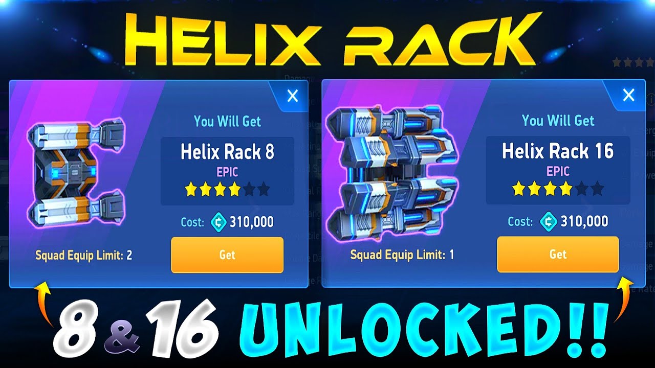 HELIX RACK 8 & 16 UNLOCKED!! 🤩🔓 || MECH ARENA || HRG ||