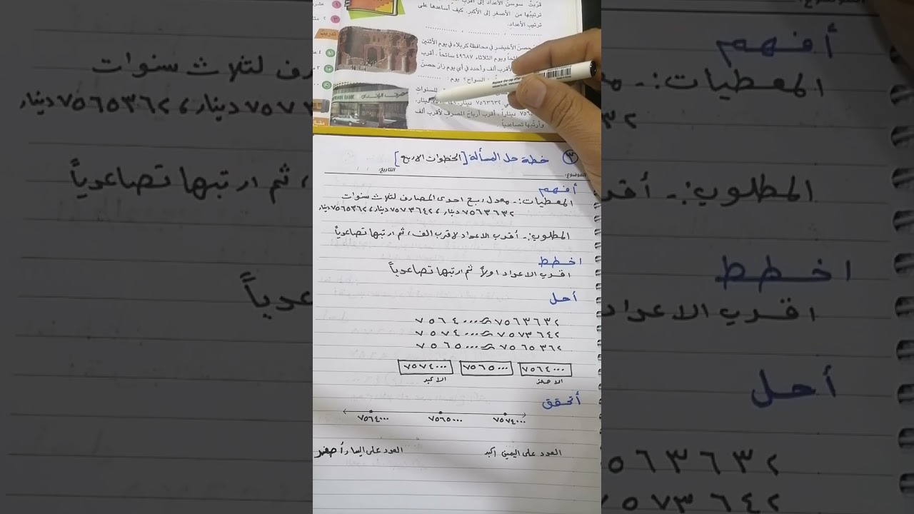 رياضيات الصف الرابع الابتدائي /الفصل الأول حل مسائل خطة حل المسألة الخطوات الاربع صفحة 24