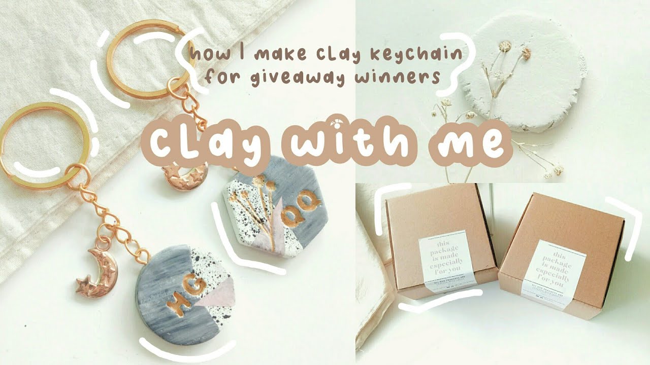 How I make clay keychain with Air Dry Clay | Clay With Me 08 | Indonesia