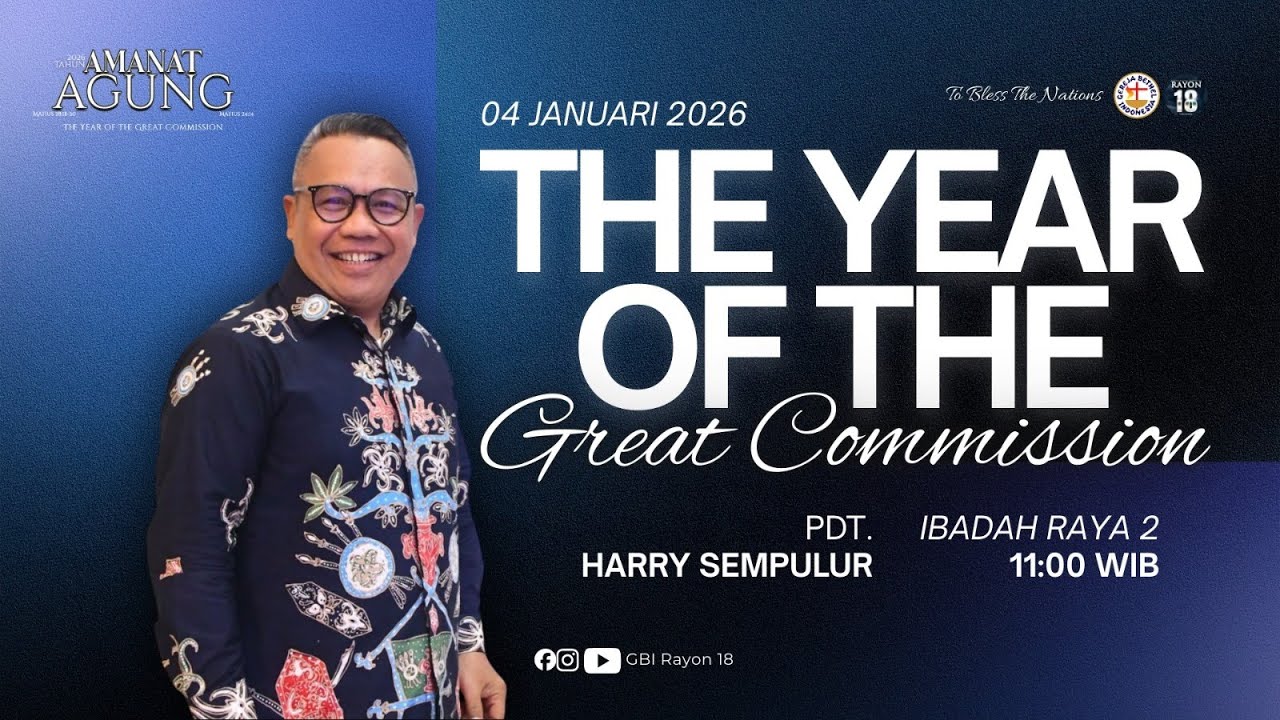 Ibadah Onsite 2026 I 04 Januari 2026 I Pukul 11.00 I Pdt. Harry Sempulur